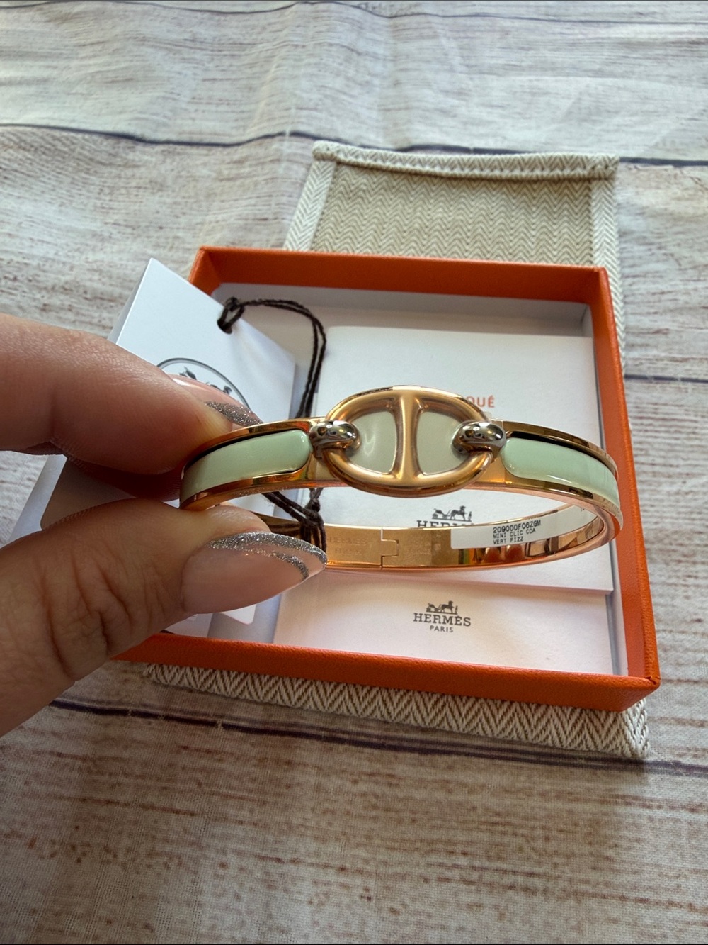 Hermes Mini Clic Chaine d’Ancre Bracelet Rose Gold - Picture 2 of 6